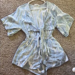 Light blue snakeskin romper